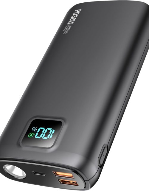 Portable-Charger-Power-Bank - 40000mAh Power Bank PD 30W and QC 4.0 Quick Charging Built-in Bright flashlight LED Display 2 USB 1Type-C Output for Most Electronic Devices on The Market(Carbon Black)
